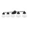 Z-Lite Vaughn 5 Light Vanity, Matte Black And Clear Seedy 736-5V-MB - alternate 4